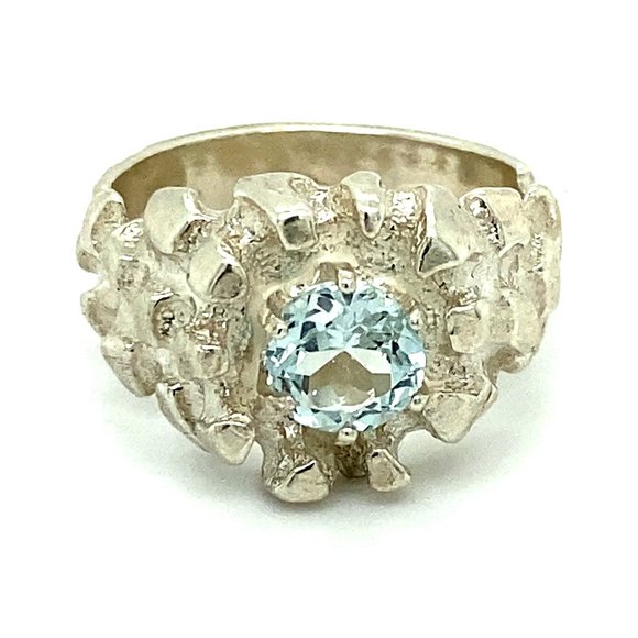 Aquamarine1.20ct Solid 925 Sterling Silver Ring